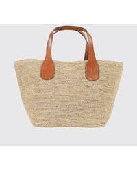 IBELIV - Tokyo Ii Large Crochet Raffia Tote Bag With Leather Handles - Lyst