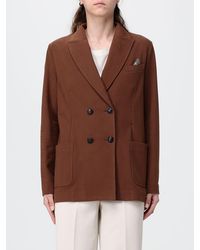 Circolo 1901 - Double-Breasted Stretch Cotton Blazer With Patch Pockets - Lyst