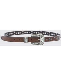 Golden Goose - Western-Style Calfskin Leather Belt With Studs - Lyst