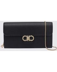 Ferragamo - Gancini Grained Calf Leather Wallet On Chain With Removable Strap - Lyst