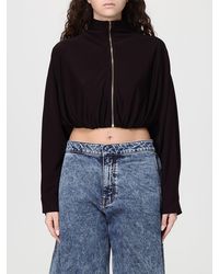 Alaïa - Viscose Blend Crop Bomber Jacket With Zip - Lyst