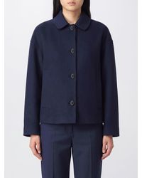 Marni - Single-Breasted Short Wool Coat With Classic Collar - Lyst