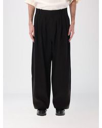 Studio Nicholson - Viscose And Linen Blend Wide Leg Trousers - Lyst