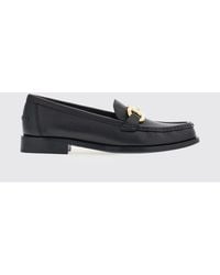 Ferragamo - Gancini Smooth Calfskin Loafers With Metallic Logo And Round Toe - Lyst