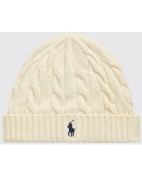 Polo Ralph Lauren - Wool And Cashmere Blend Beanie With Contrast Pony Logo - Lyst