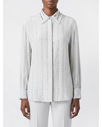 Pinko - Viscose Shirt With Rhinestones - Lyst