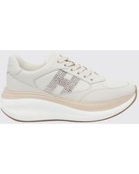 Hogan - Maxi I Active Leder-Sneaker Mit Strass-H-Logo Und Chunky-Sohle - Lyst
