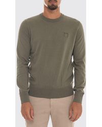 BOSS - Cotton And Cashmere Crewneck Jumper With Tone-On-Tone Logo - Lyst