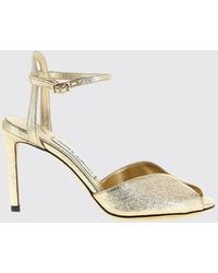 Jimmy Choo - Sacora Laminated Leather Sandals With A Stiletto Heel - Lyst