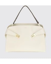Ferragamo - Hug Calfskin Leather Shoulder Bag With Braided Handle - Lyst