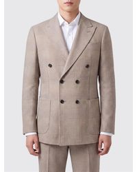Sartorio Napoli - Double-Breasted Prince Of Wales Check Virgin Wool Blazer - Lyst