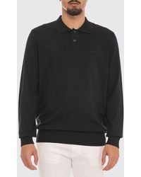 BOSS - Long-Sleeved Cotton Polo Shirt With Tone-On-Tone Embroidered Logo - Lyst