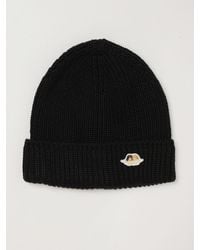 Fiorucci - Cuffed Merino Wool Blend Beanie Hat With Applied Logo - Lyst