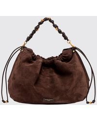 Gianni Chiarini - Morgana Suede Shoulder Bag With Drawstring Closure - Lyst