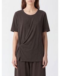 Uma Wang - Draped Short-Sleeve Modal Crewneck Top - Lyst