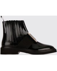 Roger Vivier - Brushed Leather Chelsea Boots With Buckle - Lyst