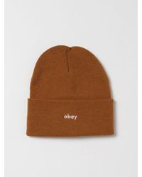 Obey - Cappello in maglia a costine con logo ricamato - Lyst