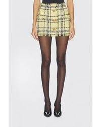 Balmain - Tweed Check Mini Skirt - Lyst