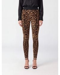 Dolce & Gabbana - Dolce &Amp Gabbana High-Waisted Animalier Print Skinny Pants - Lyst