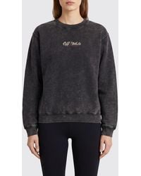 Off-White c/o Virgil Abloh - Graphic Print Cotton Crewneck Sweatshirt With Logo - Lyst