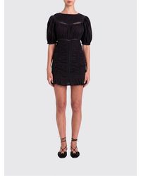 Twinset - Cotton Sheath Mini Dress With Puff Sleeves - Lyst