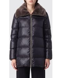 Herno - Water-Repellent Quilted Nylon Short Down Jacket With Fur Collar - Lyst