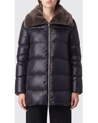 Herno - Water-Repellent Quilted Nylon Short Down Jacket With Fur Collar - Lyst