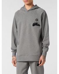 Philipp Plein - Cotton Hoodie With Contrasting Logo - Lyst