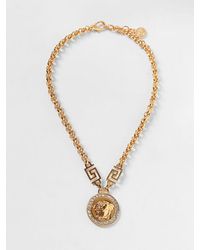 Versace - Medusa Halskette Aus Messing Mit Eingesetzten Strasssteinen - Lyst
