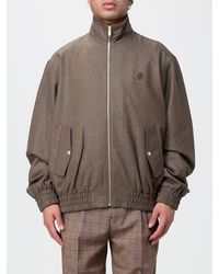 Drole de Monsieur - High Neck Virgin Wool Bomber Jacket With Embroidered Logo - Lyst