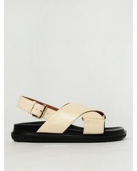 Marni - Crossstrap Leather Platform Sandals - Lyst