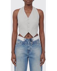 MM6 by Maison Margiela - Slim Fit Wool Blend Tailored Gilet With Asymmetrical Hem - Lyst
