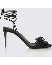 Philipp Plein - Leather Stiletto Heel Sandals With Flower And Skull - Lyst