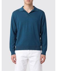 Roberto Collina - Long-Sleeved Cotton-Blend Knitted Polo Shirt - Lyst