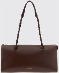 Jil Sander - Large Tangle Calfskin Leather Shoulder Bag With Braided Handle - Lyst