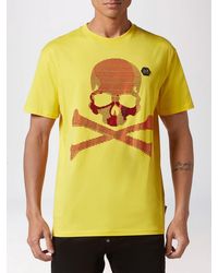 Philipp Plein - Short-Sleeved Cotton T-Shirt With Skull Print - Lyst