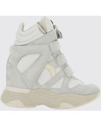 Isabel Marant - Balskee High-Top Leather Wedge Trainers With Velcro - Lyst