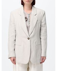 Giorgio Armani - Single-Breasted Cropped Linen Blazer With One-Button Closure - Lyst