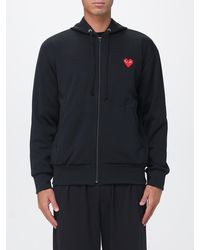 Comme des Garçons - Comme Des Gar&Ccedil	Ons Full-Zip Cotton Hoodie With Contrast Logo - Lyst