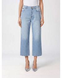 Philipp Plein - High-Waisted Wide Leg Cropped Stretch Denim Jeans - Lyst