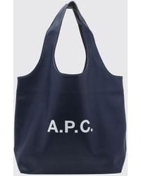 A.P.C. - Ninon Large Recycled Synthetic Leather Shoulder Bag With Printed Logo - Lyst