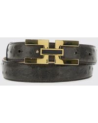 Elisabetta Franchi - Embossed Leather Belt - Lyst