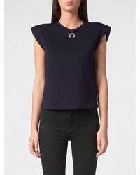 Philipp Plein - Jersey Tank Top With Crew Neck And Padded Shoulders - Lyst