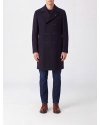 Tagliatore - Double-Breasted Virgin Wool Coat With Peak Lapels - Lyst