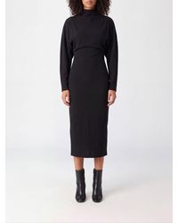 Giorgio Armani - High-Neck Draped Silk-Blend Sheath Midi Dress - Lyst