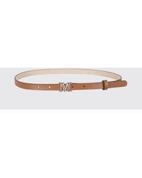 Max Mara - Leather Logo Buckle Belt - Lyst