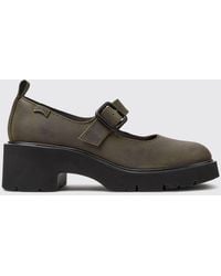 Camper - Milah Aged Leather Mary Jane Pumps With A Medium Heel And Strap - Lyst