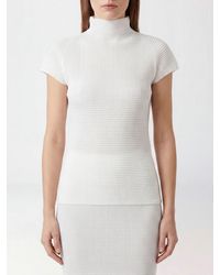 Issey Miyake - Pleated Slim Fit Turtleneck With Short Sleeves - Lyst
