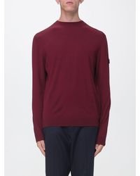 Peuterey - Pure Wool Crew-Neck Jumper With Logo Patch On The Sleeve - Lyst