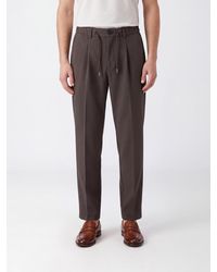 Herno - Slim Fit Pleated Stretch Technical Fabric Trousers With Drawstring - Lyst